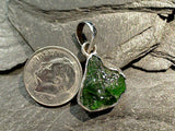 Rough Chrome Diopside, Sterling Silver Pendant