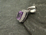 Amethyst, CZ, Sterling Silver Small Pendant