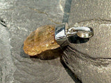 Rough Imperial Topaz, Sterling Silver Pendant