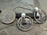 Larimar, Sterling Silver Mermaid And Dolphin Earrings