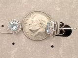 Blue Topaz, CZ, Sterling Silver Post Earrings