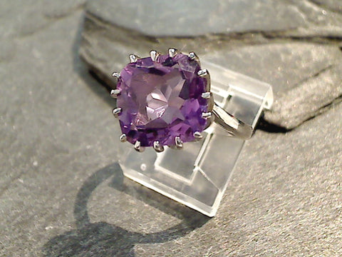 Size 10 Amethyst, Sterling Silver Ring