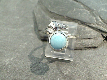 Size 7 Larimar, Sterling Silver Ring