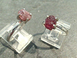 Size 7.75 Rough Cut Pink Tourmaline, Sterling Silver Ring