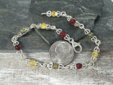 7.5" Amber, Sterling Silver Bracelet