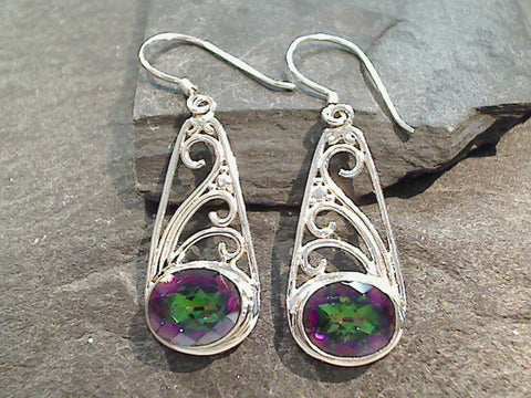 Mystic Topaz, Sterling Silver Earrings