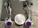 Amethyst, Sterling Silver Earrings