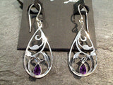 Amethyst, Sterling Silver Earrings