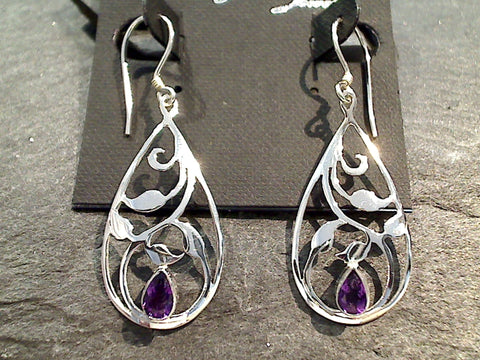 Amethyst, Sterling Silver Earrings