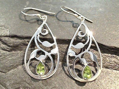 Peridot, Sterling Silver Earrings
