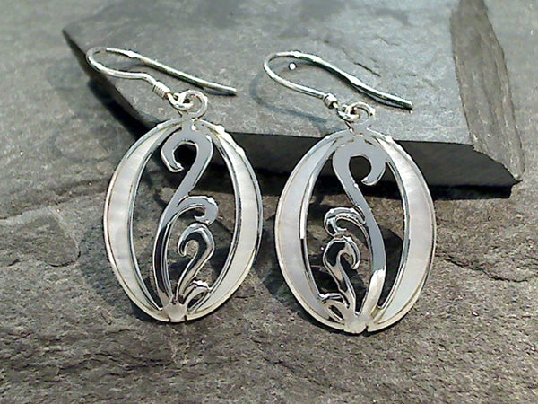 Mother Of Pearl, Sterling Silver Earrings