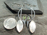 Mother Of Pearl, Peridot, Sterling Silver Earrings