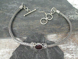 7" - 8" Garnet, Sterling Bracelet