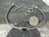 7" - 8" Garnet, Sterling Bracelet