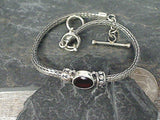 7" - 8" Garnet, Sterling Bracelet