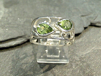 Size 8 Peridot, Sterling Silver Ring