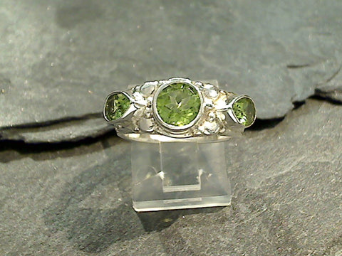 Size 7.75 Peridot, Sterling Silver Ring