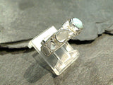 Size 7 Larimar, Moonstone, Sterling Silver Ring