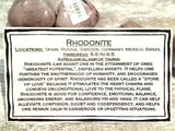 Rhodonite 1" to 1.25" Heart