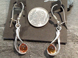 Amber, Sterling Silver Earrings