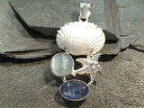 Selenite, Kyanite, Sea Shell, Pendant