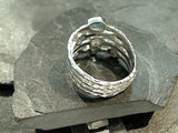 Size 7 Blue Topaz, Iolite, Moonstone, Sterling Ring