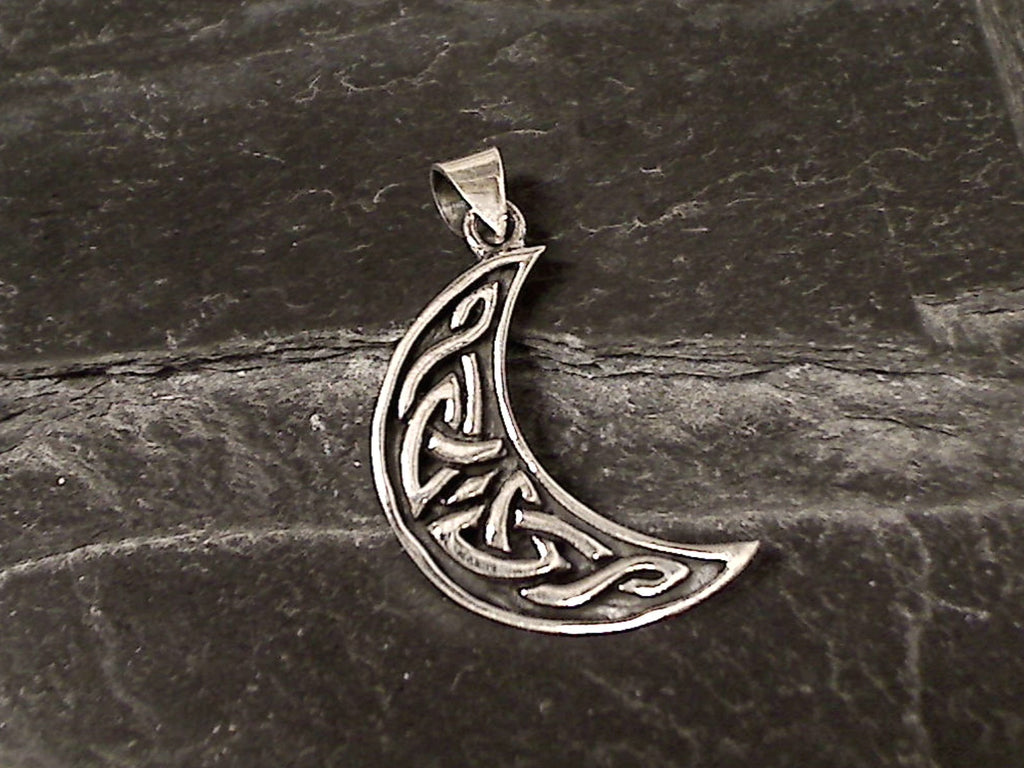 Sterling Silver Celtic Crescent Moon Pendant – The Mystic Jewel