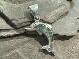 Abalone, Sterling Silver Small Dolphin Pendant