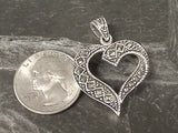 Sterling Silver, Marcasite Heart Pendant