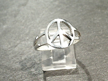 Size 8.5 Sterling Silver Peace Sign Ring
