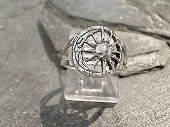 Size 8.5 Sterling Silver Sun And Moon Ring