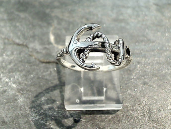 Size 9 Sterling Silver Anchor Ring