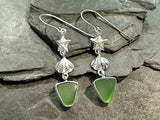Sea Glass, Sterling Silver Earrings
