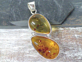 Amber, Sterling Silver Pendant