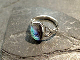 Size 8.75 Abalone, Sterling Silver Ring