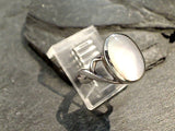 Size 8.75 Mother Of Pearl, Sterling Silver Ring