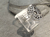 Size 8.75 Sterling Silver Moon And Star Ring