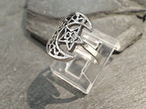 Size 8.75 Sterling Silver Moon And Star Ring