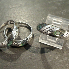Size 8.5 Abalone, Sterling Silver Ring