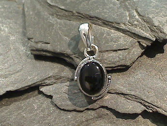 Onyx, Sterling Silver Small Pendant