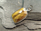 Faceted Tiger's Eye, Sterling Silver Pendant