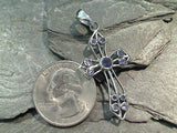 Iolite, Sterling Silver Cross Pendant