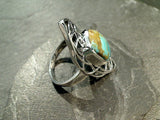 Size 10 Boulder Turquoise, Sterling Ring