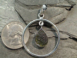 Genuine Moldavite, Sterling Silver Pendant