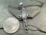 Moonstone, Sterling Silver Cross Pendant