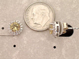 Citrine, CZ, Sterling Silver Post Earrings