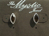 Smokey Quartz, Sterling Silver 5x10mm Marquis Stud Earrings