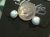 Larimar, Sterling Silver 8MM Stud Earrings