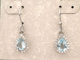 Blue Topaz, CZ, Sterling Silver Earrings