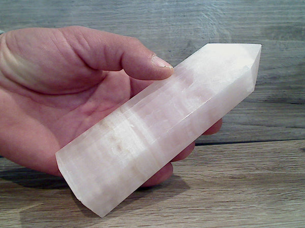 Pink Calcite 6" x 2" x 1.5" Crystal Point